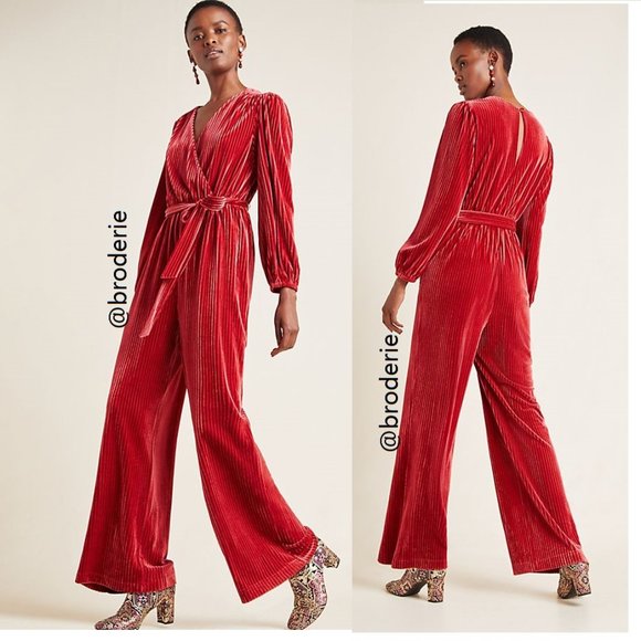 Anthropologie Pants - NEW Anthropologie Samantha Velvet Jumpsuit